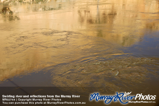 Swirling river and reflections from the Murray River