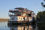 PS Marion moored at morning in Blanchetown