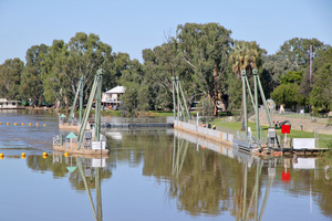 Lock 1 during a high river, Blanchetown.