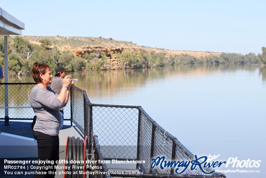 Passenger enjoying cliffs down river from Blanchetown