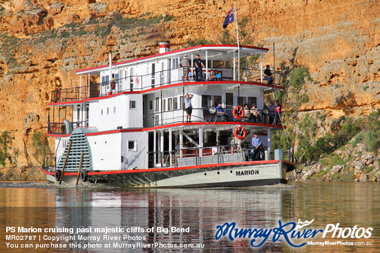 PS Marion cruising past majestic cliffs of Big Bend