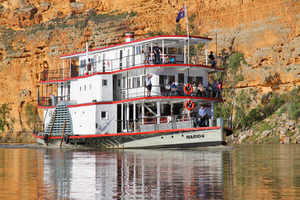 PS Marion cruising past majestic cliffs of Big Bend