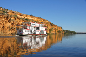 PS Marion cruising past majestic cliffs of Big Bend