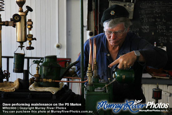 Dave performing maintenance on the PS Marion