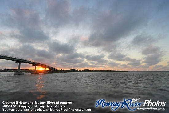 Goolwa Bridge and Murray River at sunrise