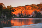 Murray River on sunset near Headings Cliffs, Riverland