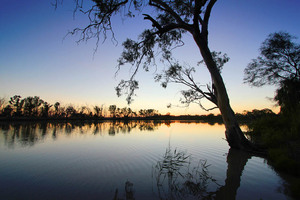 Loch Luna Game Reserve on sunset, Cobdogla