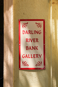 Darling River Bank Gallery sign, Wentworth