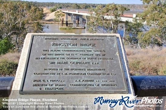 Kingston Bridge Plaque, Riverland