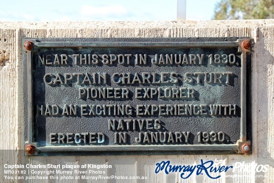 Captain Charles Sturt plaque at Kingston