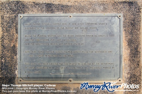 Major Thomas Mitchell plaque, Curlwaa