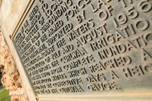 1956 Flood plaque at Curlwaa, New South Wales