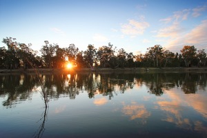 Sunset over the Murray River at Wemen, Victoria