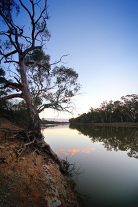 Sunset over the Murray River at Wemen, Victoria