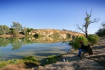 Fishing on the Murray River, Cadell riverfront on Nor West Bend