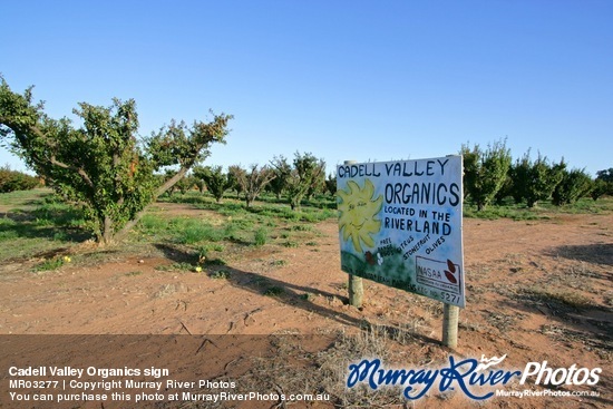 Cadell Valley Organics sign