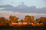 Sunset on Cadell Oval over wetlands