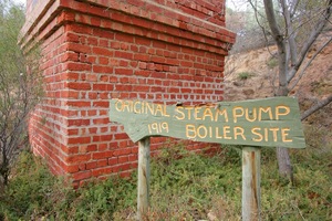 Original steam pump boiler site, 1919, Cadell