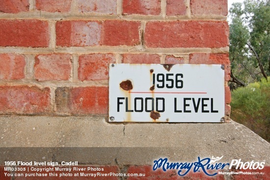 1956 Flood level sign, Cadell