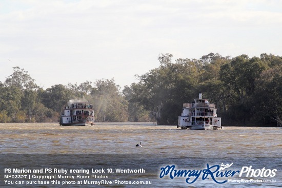 PS Marion and PS Ruby nearing Lock 10, Wentworth