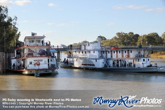 PS Ruby mooring in Wentworth next to PS Marion