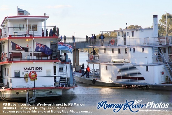 PS Ruby mooring in Wentworth next to PS Marion