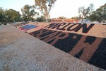 Welcome sign by Wentworth Shire for PS Marion and PS Oscar W