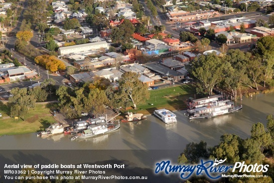 Aerial view of paddle boats at Wentworth Port