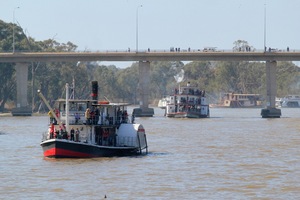 PS Industry and PS Marion under Chaffey Bridge, Mildura