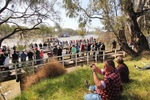 Crowds enjoying the Melbourne Flotilla