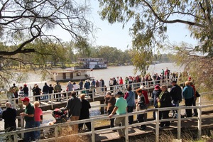 Crowds enjoying the Melbourne Flotilla