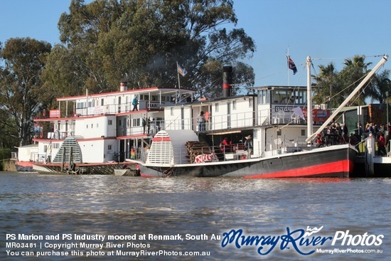 PS Marion and PS Industry moored at Renmark, South Australia