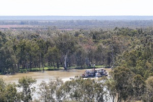 PS Industry at Headings Cliffs with Chowilla in the background