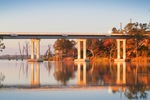 Kingston-on-Murray Bridge on sunrise