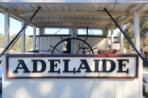 PS Adelaide sign and wheelhouse