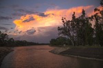 Sunset and thunder clouds over Lock 11, Mildura