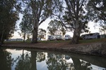 RVs relaxing by the Murray River at Euston, New South Wales