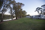 RVs relaxing by the Murray River at Euston, New South Wales