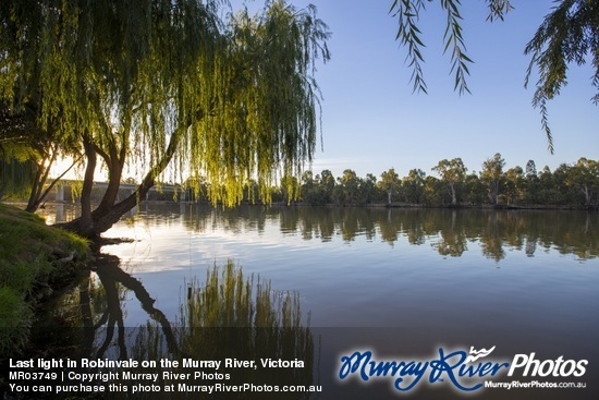 Last light in Robinvale on the Murray River, Victoria