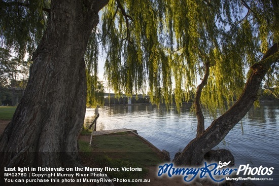 Last light in Robinvale on the Murray River, Victoria