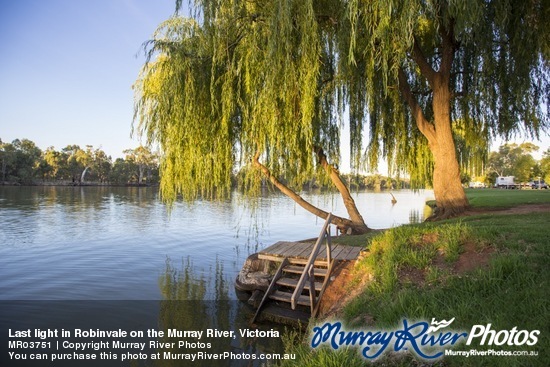 Last light in Robinvale on the Murray River, Victoria