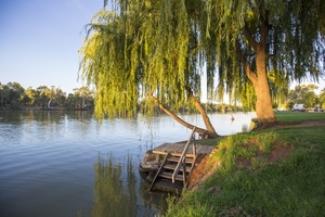 Last light in Robinvale on the Murray River, Victoria