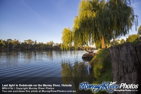 Last light in Robinvale on the Murray River, Victoria