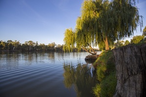 Last light in Robinvale on the Murray River, Victoria