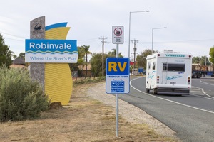 RV and Robinvale signs, Victoria