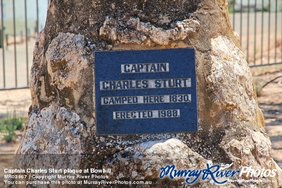 Captain Charles Sturt plaque at Bowhill