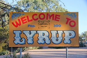 Lyrup town entrance sign
