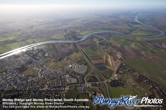 Murray Bridge and Murray River aerial, South Australia