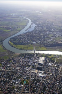 Murray Bridge and Murray River aerial, South Australia