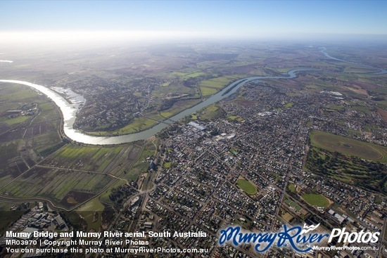 Murray Bridge and Murray River aerial, South Australia